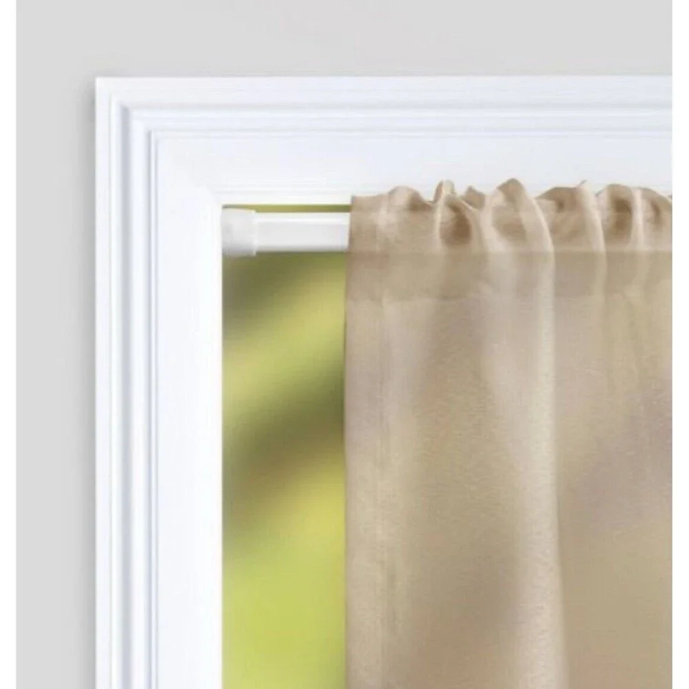 Oval Spring Tension Adjustable Curtain Rod 48”-84" Room Essentials - White - New - Picture 2 of 5